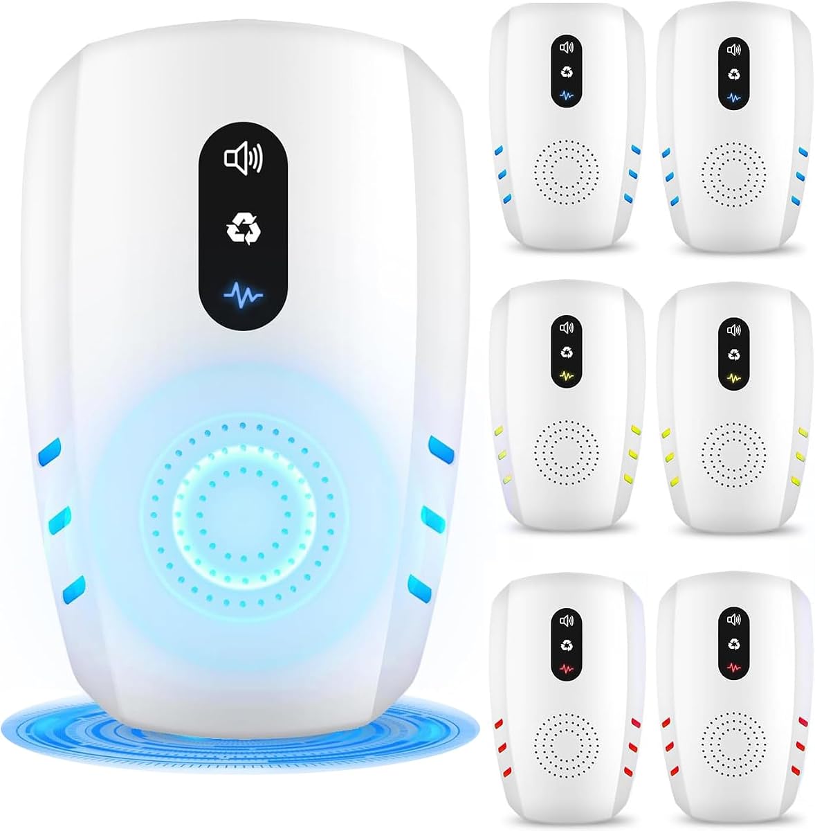 2026 Upgraded Ultrasonic Indoor Pest Repeller, 3-Mode Pest Control, 6 Pack | Electronic Plug-in Rodent & Insect Deterrent for Mouse, Rat, Roach, Ant,