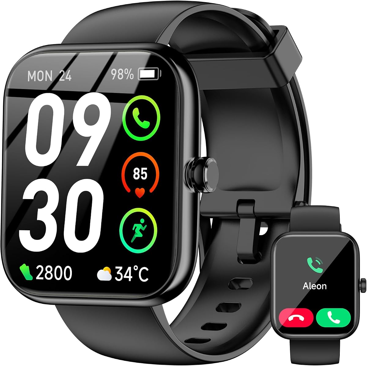 Smart Watch with Alexa Built-in, 1.83" HD Touchscreen Fitness Tracker, Bluetooth Notifications/Calls, IP68 Waterproof, 120+ Sport Modes, 24/7 Heart