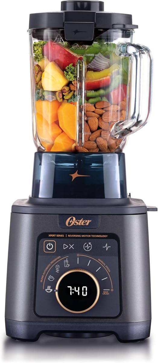 Titan Performance Blender for Smoothies, Salsa, and Soups, 84oz Glass Jar, 4 iBlend Preset Functions, 5 Manual Speeds, 2200-Watts, Reversible Motor