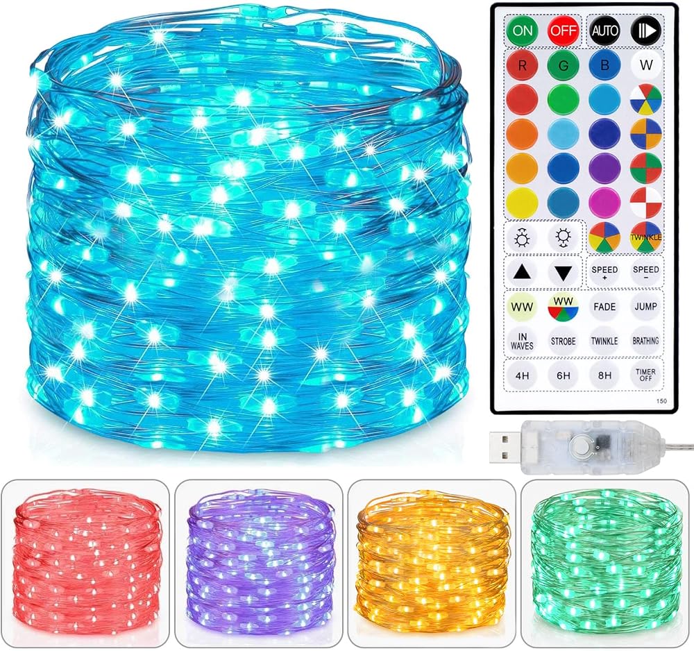 LED Fairy String Lights, 33ft USB (Warm White)